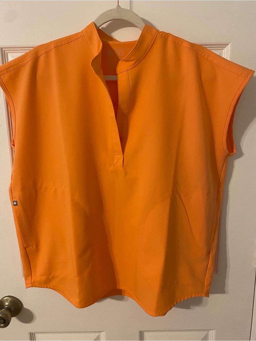 Figs Bright Orange Scrub Top